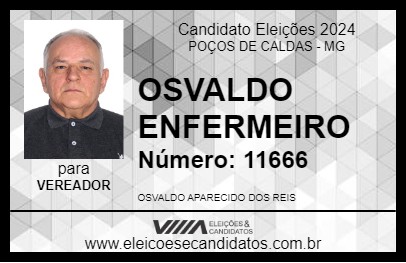 Candidato OSVALDO ENFERMEIRO 2024 - POÇOS DE CALDAS - Eleições