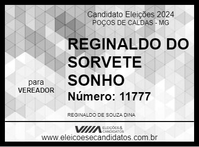 Candidato REGINALDO DO SORVETE SONHO 2024 - POÇOS DE CALDAS - Eleições