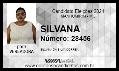 Candidato SILVANA 2024 - MANHUMIRIM - Eleições