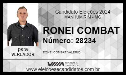 Candidato RONIE COMBAT 2024 - MANHUMIRIM - Eleições