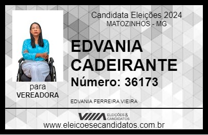 Candidato EDVANIA CADEIRANTE 2024 - MATOZINHOS - Eleições