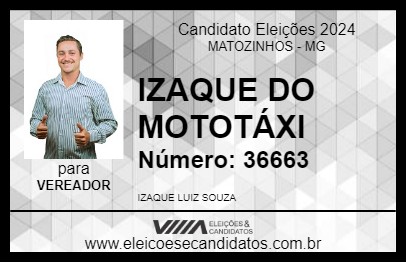 Candidato IZAQUE DO MOTOTÁXI 2024 - MATOZINHOS - Eleições