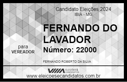 Candidato FERNANDO DO LAVADOR 2024 - IBIÁ - Eleições