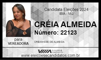 Candidato CRÉIA ALMEIDA 2024 - IBIÁ - Eleições