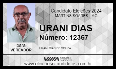 Candidato URANI DIAS 2024 - MARTINS SOARES - Eleições