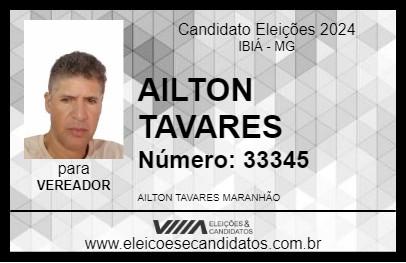 Candidato AILTON TAVARES 2024 - IBIÁ - Eleições