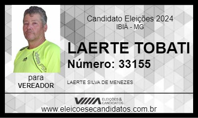 Candidato LAERTE TOBATI 2024 - IBIÁ - Eleições