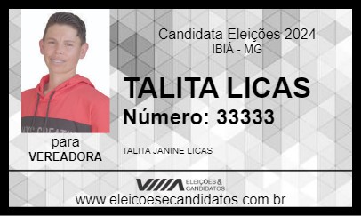 Candidato TALITA LICAS 2024 - IBIÁ - Eleições