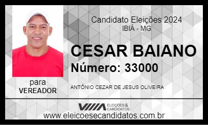 Candidato CESAR BAIANO 2024 - IBIÁ - Eleições