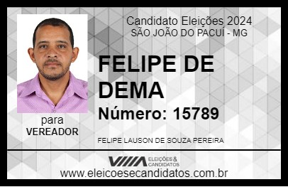 Candidato FELIPE DE DEMA 2024 - SÃO JOÃO DO PACUÍ - Eleições