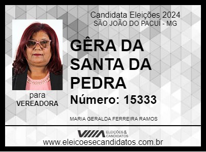 Candidato GÊRA DA SANTA DA PEDRA 2024 - SÃO JOÃO DO PACUÍ - Eleições