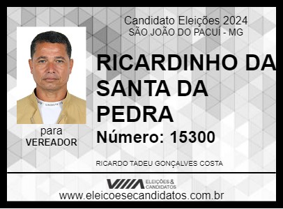 Candidato RICARDINHO DA SANTA DA PEDRA 2024 - SÃO JOÃO DO PACUÍ - Eleições