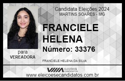 Candidato FRANCIELE HELENA 2024 - MARTINS SOARES - Eleições