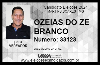 Candidato OZEIAS DO ZE BRANCO 2024 - MARTINS SOARES - Eleições