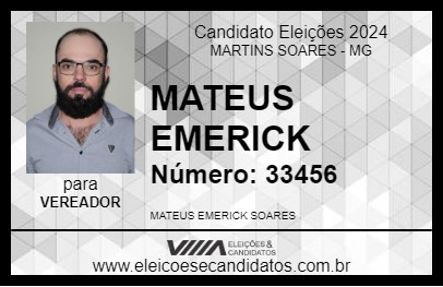 Candidato MATEUS EMERICK 2024 - MARTINS SOARES - Eleições