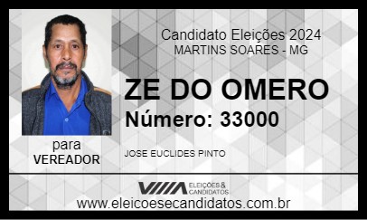 Candidato ZE DO OMERO 2024 - MARTINS SOARES - Eleições