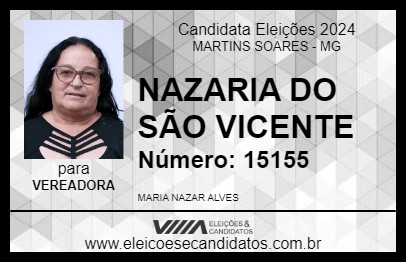 Candidato NAZARIA DO SÃO VICENTE 2024 - MARTINS SOARES - Eleições