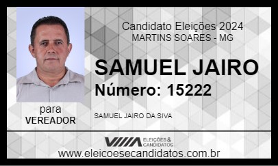 Candidato SAMUEL JAIRO 2024 - MARTINS SOARES - Eleições