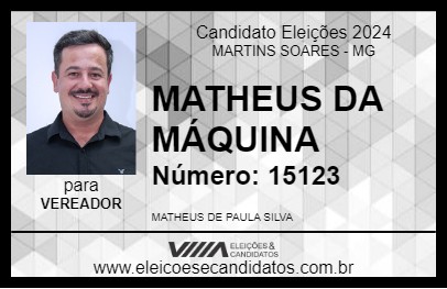 Candidato MATHEUS DA MÁQUINA 2024 - MARTINS SOARES - Eleições