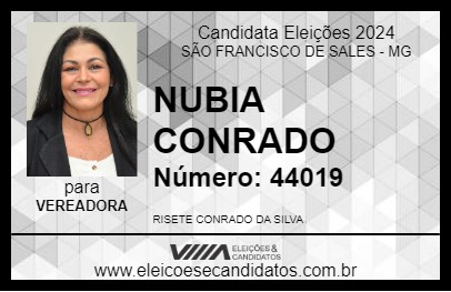 Candidato NUBIA CONRADO 2024 - SÃO FRANCISCO DE SALES - Eleições