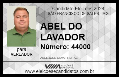 Candidato ABEL DO LAVADOR 2024 - SÃO FRANCISCO DE SALES - Eleições