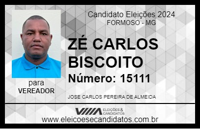 Candidato ZÉ CARLOS BISCOITO 2024 - FORMOSO - Eleições