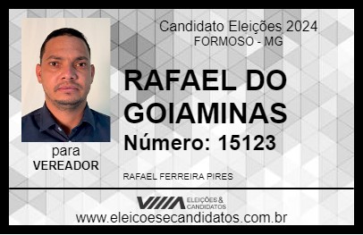 Candidato RAFAEL DO GOIAMINAS 2024 - FORMOSO - Eleições