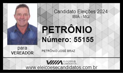 Candidato PETRÔNIO 2024 - IBIÁ - Eleições