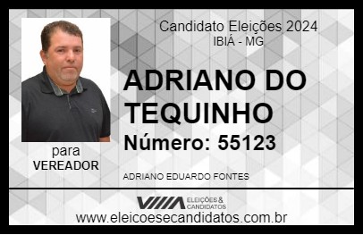 Candidato ADRIANO DO TEQUINHO 2024 - IBIÁ - Eleições