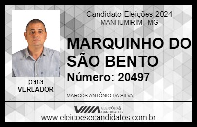 Candidato MARQUINHO DO SÃO BENTO 2024 - MANHUMIRIM - Eleições