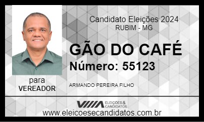 Candidato GÃO DO CAFÉ 2024 - RUBIM - Eleições