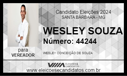 Candidato WESLEY SOUZA 2024 - SANTA BÁRBARA - Eleições