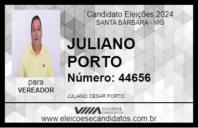 Candidato JULIANO PORTO 2024 - SANTA BÁRBARA - Eleições