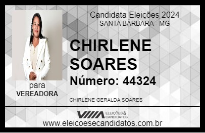 Candidato CHIRLENE SOARES 2024 - SANTA BÁRBARA - Eleições