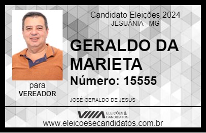 Candidato GERALDO DA MARIETA 2024 - JESUÂNIA - Eleições