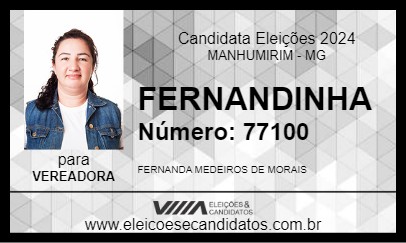 Candidato FERNANDINHA 2024 - MANHUMIRIM - Eleições