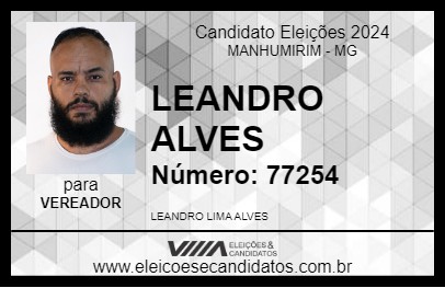 Candidato LEANDRO ALVES 2024 - MANHUMIRIM - Eleições