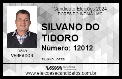 Candidato SILVANO DO TIDORO 2024 - DORES DO INDAIÁ - Eleições