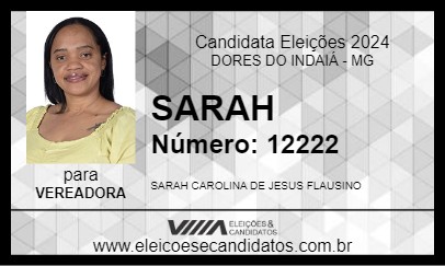 Candidato SARAH 2024 - DORES DO INDAIÁ - Eleições