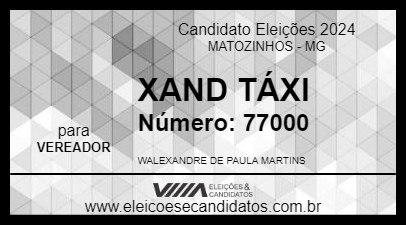 Candidato XAND TÁXI 2024 - MATOZINHOS - Eleições