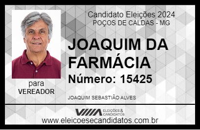 Candidato JOAQUIM DA FARMÁCIA 2024 - POÇOS DE CALDAS - Eleições