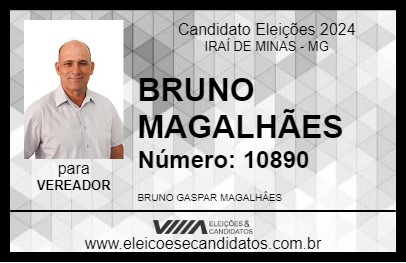 Candidato BRUNO MAGALHÃES 2024 - IRAÍ DE MINAS - Eleições