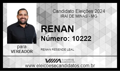 Candidato RENAN 2024 - IRAÍ DE MINAS - Eleições