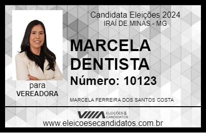 Candidato MARCELA DENTISTA  2024 - IRAÍ DE MINAS - Eleições