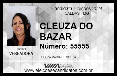 Candidato CLEUZA DO BAZAR 2024 - CALDAS - Eleições