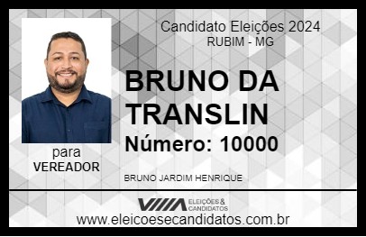 Candidato BRUNO DA TRANSLIN 2024 - RUBIM - Eleições