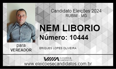 Candidato NEM LIBORIO 2024 - RUBIM - Eleições