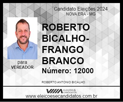 Candidato ROBERTO BICALHO-FRANGO BRANCO 2024 - NOVA ERA - Eleições