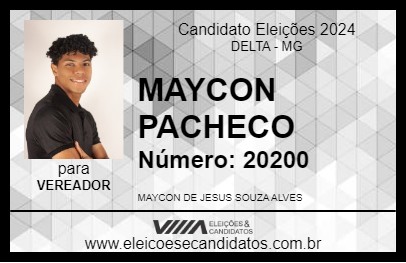 Candidato MAYCON PACHECO 2024 - DELTA - Eleições