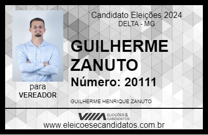 Candidato GUILHERME ZANUTO 2024 - DELTA - Eleições